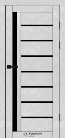Двері Syndicat Doors PVC 101 Бетон білий чорное скло
